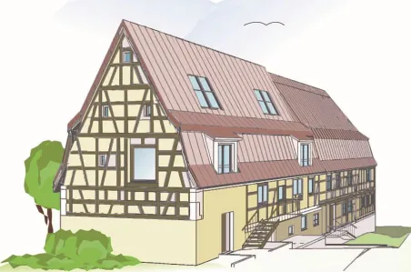 Illustration: Historisches Fachwerkhaus, Stuttgart