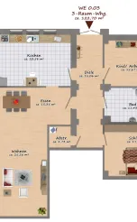 Ehemalige Kammerbühne, Cottbus - Wohnung 3