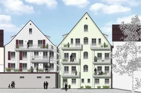 Illustration: Altstadtwohnungen am Marienplatz, Schongau
